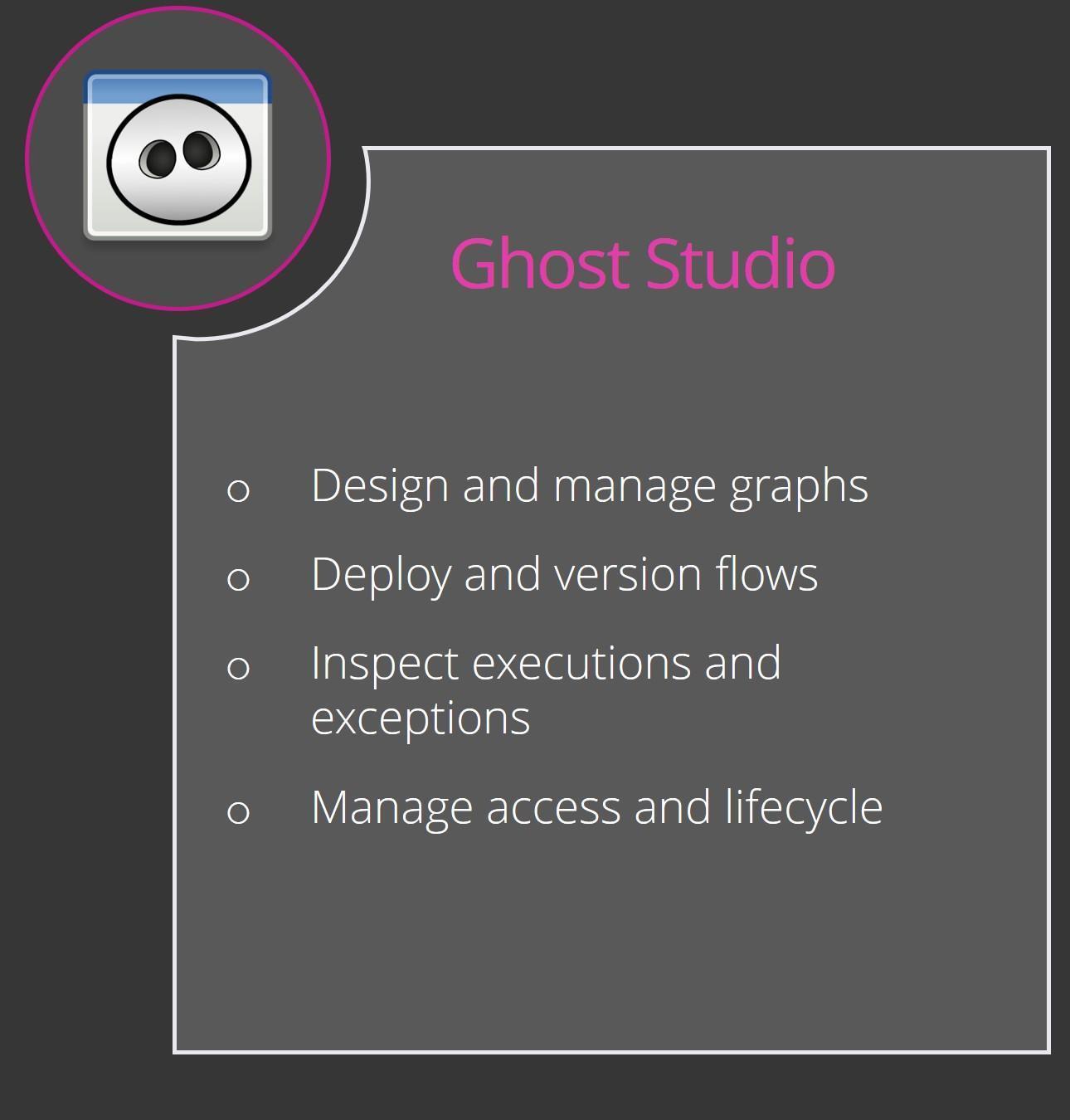 Ghost studio Ghost Studio for designing, managing and deploying Ghost Nodes workflows.